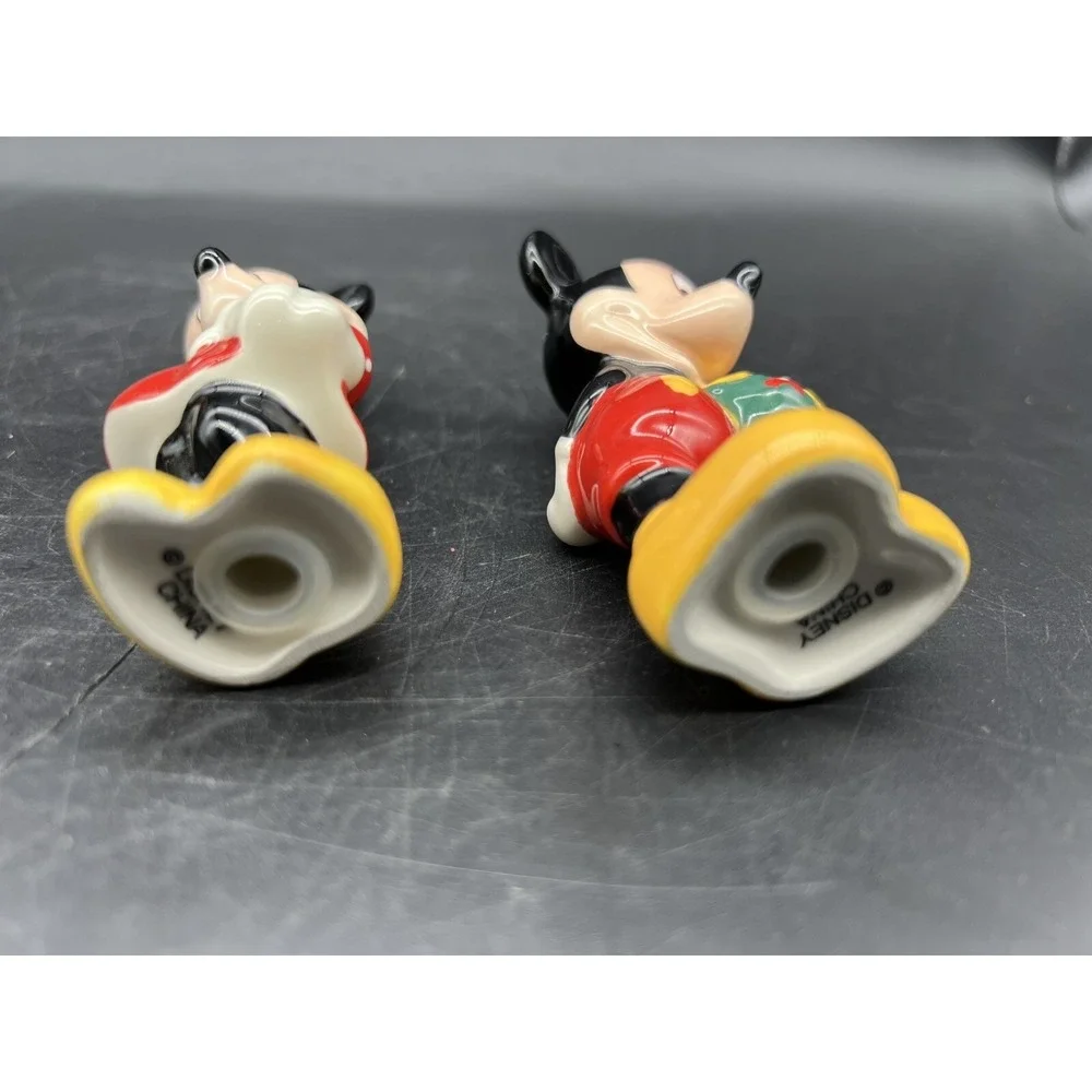 Walt Disney World Mickey and Minnie Mouse Ceramic Salt & Pepper Shakers 3 Pieces